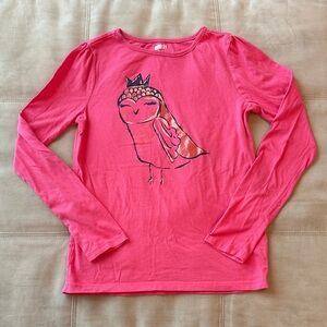 Pink Owl Graphic Long Sleeve T-Shirt Crazy 8 Girls Size 14